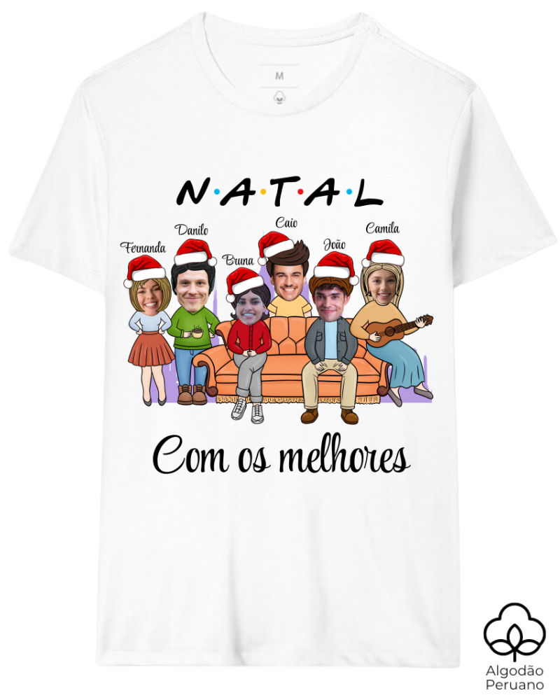 Natal com Friends - Algodão Peruano (Cores Claras)