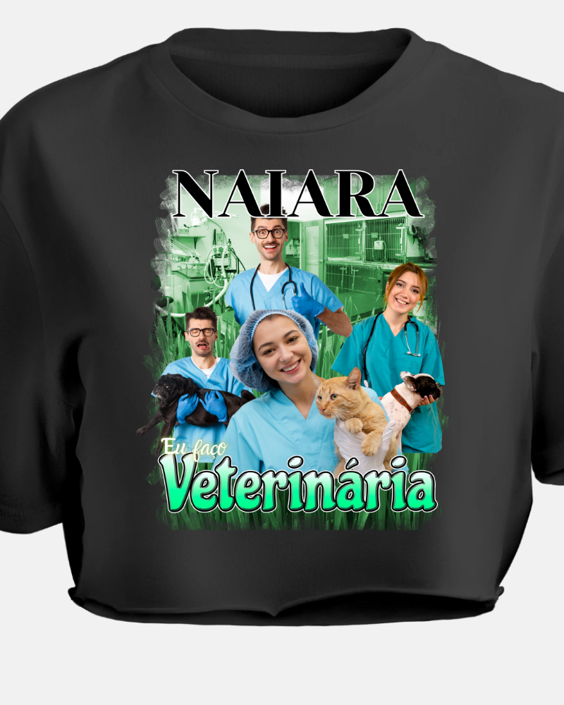 Eu Faço Veterinária - Cropped e Regata