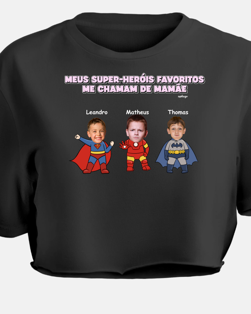 Meus Super-Heróis Favoritos - Cropped e Regata