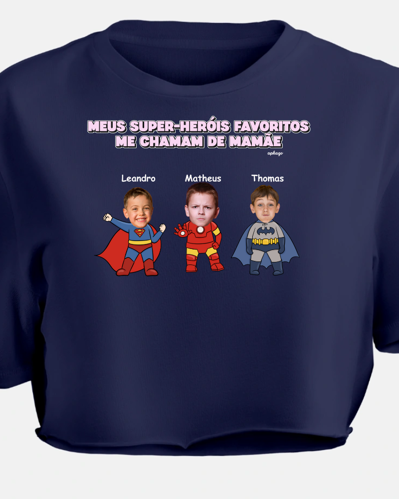 Meus Super-Heróis Favoritos - Cropped e Regata