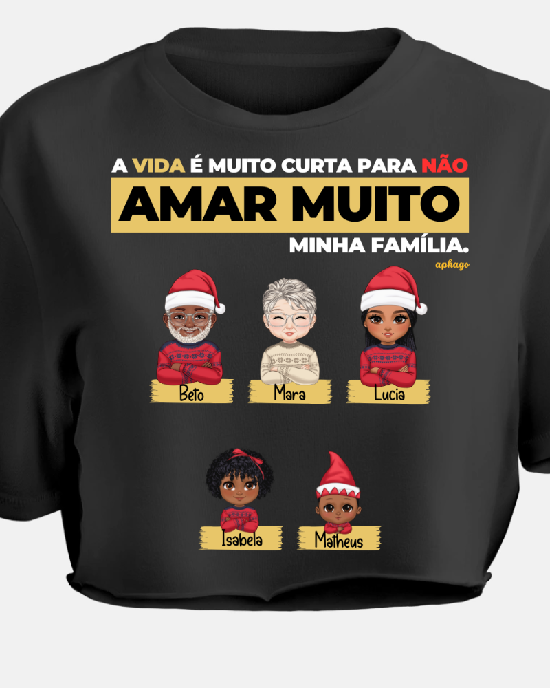 Eu e Minha Família (3 a 6 Pessoas) - Cropped e Regata