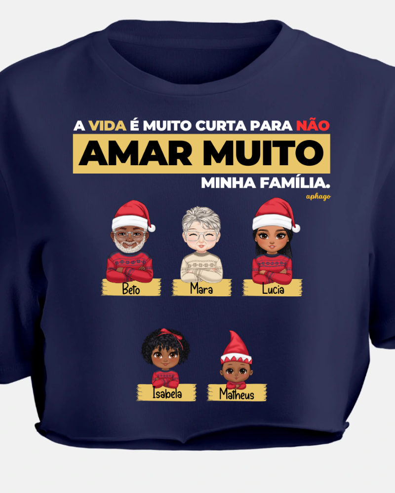 Eu e Minha Família (3 a 6 Pessoas) - Cropped e Regata