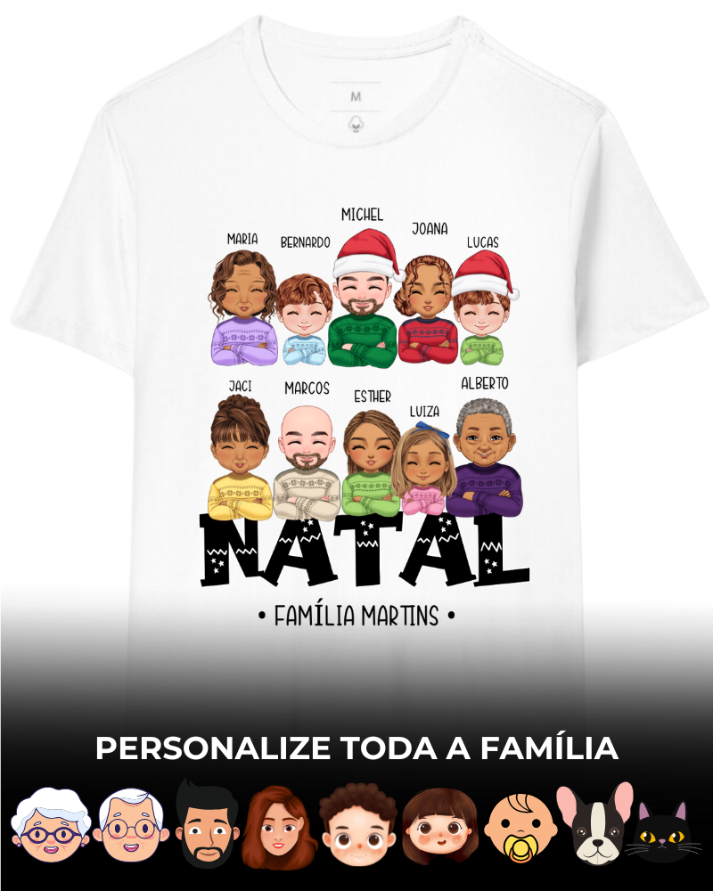 Família Natalina Até 10 Pessoas (Cores Claras)