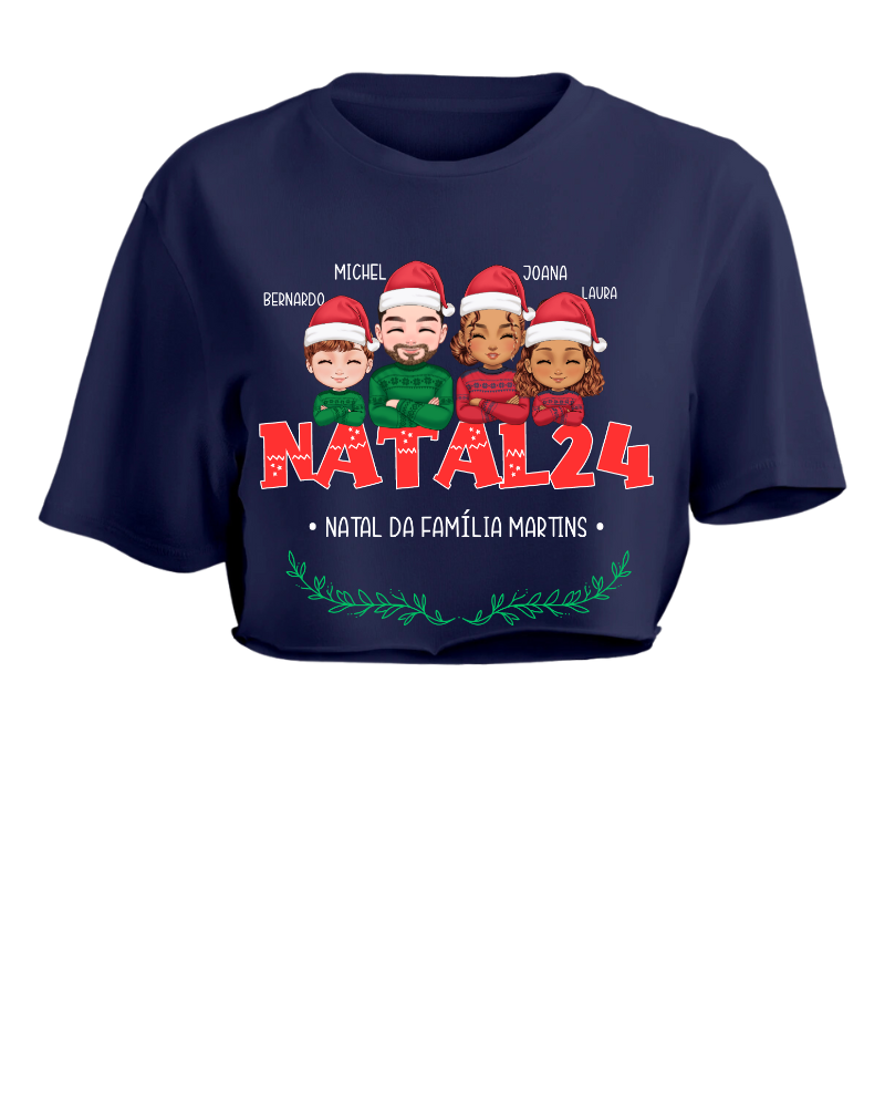 Família Natalina - Cropped e Regata