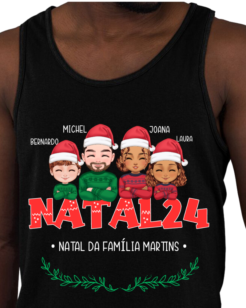 Família Natalina - Cropped e Regata